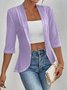 Solid Color Casual Mid-sleeve Spring And Summer Thin Hook Flower Outer Cape Shawl Coat Cardigan