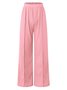 Women's  Elastic Waist H-Line Wide Leg Pants Daily Going Out Pants Lake Blue Casual Split Joint Plain Spring/Fall Pants