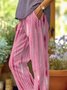 Women's  H-Line Baggy Pants Daily Going Out Pants Pink Casual Printing Abstract Stripes Spring/Fall Pants