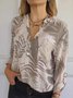 Women's Long Sleeve T-shirt Spring/Fall White Plain Printing V Neck Daily Going Out Casual Top
