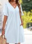 Regular Fit Casual V Neck Dress With No