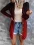 Floral Geometric Print Gradient Patchwork Mid-length Coat Cardigan