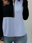 Casual Loose Multicolor Block Sweatshirt