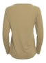 Elegant Commuting Slim Fit Three-Button Casual Solid Color Long-Sleeved Dress Top