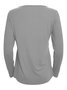 Elegant Commuting Slim Fit Three-Button Casual Solid Color Long-Sleeved Dress Top