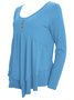 Elegant Commuting Slim Fit Three-Button Casual Solid Color Long-Sleeved Dress Top