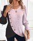 Slim Fit Round Neck Color Matching Ribbed Cross Hem Long Sleeve Spring And Autumn Knitted Commuter T-Shirt Top