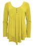 Elegant Commuting Slim Fit Three-Button Casual Solid Color Long-Sleeved Dress Top