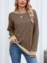 Color Block Regular Fit Crew Neck Casual Sweatshirt