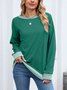 Color Block Regular Fit Crew Neck Casual Sweatshirt