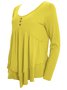 Elegant Commuting Slim Fit Three-Button Casual Solid Color Long-Sleeved Dress Top