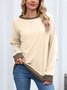 Color Block Regular Fit Crew Neck Casual Sweatshirt