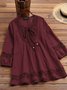 Women's Long Sleeve T-shirt Spring/Fall White Plain Jacquard Cotton Crew Neck Daily Going Out Casual Top