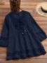 Women's Long Sleeve T-shirt Spring/Fall White Plain Jacquard Cotton Crew Neck Daily Going Out Casual Top