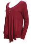 Elegant Commuting Slim Fit Three-Button Casual Solid Color Long-Sleeved Dress Top
