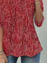 Women's Long Sleeve T-shirt Spring/Fall Red Abstract Stripes Printing Jersey Crew Neck Daily Going Out Casual Top