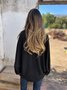 Women's Long Sleeve Shirt Spring/Fall Fuchsia Plain Split Joint Shawl Collar Dolman Sleeve Daily Going Out Casual Top