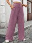 Regular Fit Cotton Casual Plain Pants