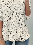 Women's Long Sleeve T-shirt Spring/Fall Apricot Floral Printing Jersey Crew Neck Daily Going Out Casual Top