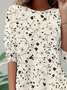 Women's Long Sleeve T-shirt Spring/Fall Apricot Floral Printing Jersey Crew Neck Daily Going Out Casual Top