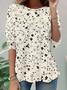 Women's Long Sleeve T-shirt Spring/Fall Apricot Floral Printing Jersey Crew Neck Daily Going Out Casual Top