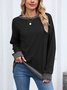 Color Block Regular Fit Crew Neck Casual Sweatshirt