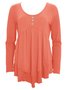 Elegant Commuting Slim Fit Three-Button Casual Solid Color Long-Sleeved Dress Top