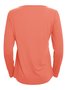 Elegant Commuting Slim Fit Three-Button Casual Solid Color Long-Sleeved Dress Top