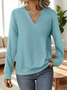 V Neck Regular Fit Casual Sweatshirt