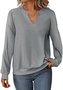 V Neck Regular Fit Casual Sweatshirt