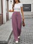 Regular Fit Cotton Casual Plain Pants