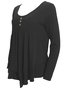 Elegant Commuting Slim Fit Three-Button Casual Solid Color Long-Sleeved Dress Top