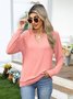 V Neck Regular Fit Casual Sweatshirt