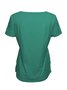 Elegant Commuting Slim Fit Three-Button Casual Solid Color Short-Sleeved Dress Top