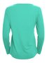 Elegant Commuting Slim Fit Three-Button Casual Solid Color Long-Sleeved Dress Top