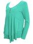 Elegant Commuting Slim Fit Three-Button Casual Solid Color Long-Sleeved Dress Top
