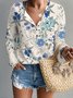 Women's Long Sleeve T-shirt Spring/Fall Color1 Geometric Printing V Neck Daily Going Out Casual Top