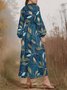 Floral Regular Fit Sexy Puff Sleeve V Neck Dress