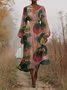 Puff Sleeve Snakeskin Regular Fit Street Dress