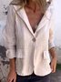 Elegant Regular Fit Cotton Stand Collar Blazer