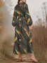 V Neck Regular Fit Sexy Puff Sleeve Multicolor Block Dress