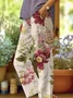 Women's  H-Line Baggy Pants Daily Going Out Pants Apricot Casual Printing Floral Spring/Fall Pants
