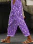 Women's  H-Line Baggy Pants Daily Going Out Pants Purple Casual Printing Striped Spring/Fall Pants