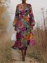 Puff Sleeve Snakeskin Regular Fit Street Dress