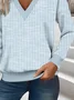 Loose Casual Commuter Long Sleeve V-Neck Printed Sweatshirt