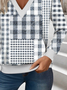 Loose Casual Commuter Long Sleeve V-Neck Printed Sweatshirt