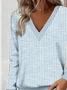 Loose Casual Commuter Long Sleeve V-Neck Printed Sweatshirt