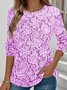 Women Casual 3D Printing Spring/Fall Micro-Elasticity Regular Fit Long Sleeve Regular T-shirts