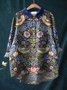 Women's Long Sleeve Shirt Spring/Fall Color1 Floral Split Joint Shawl Collar Daily Going Out Casual Top