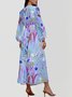 Semi Formal Regular Fit Puff Sleeve V Neck Floral Dress